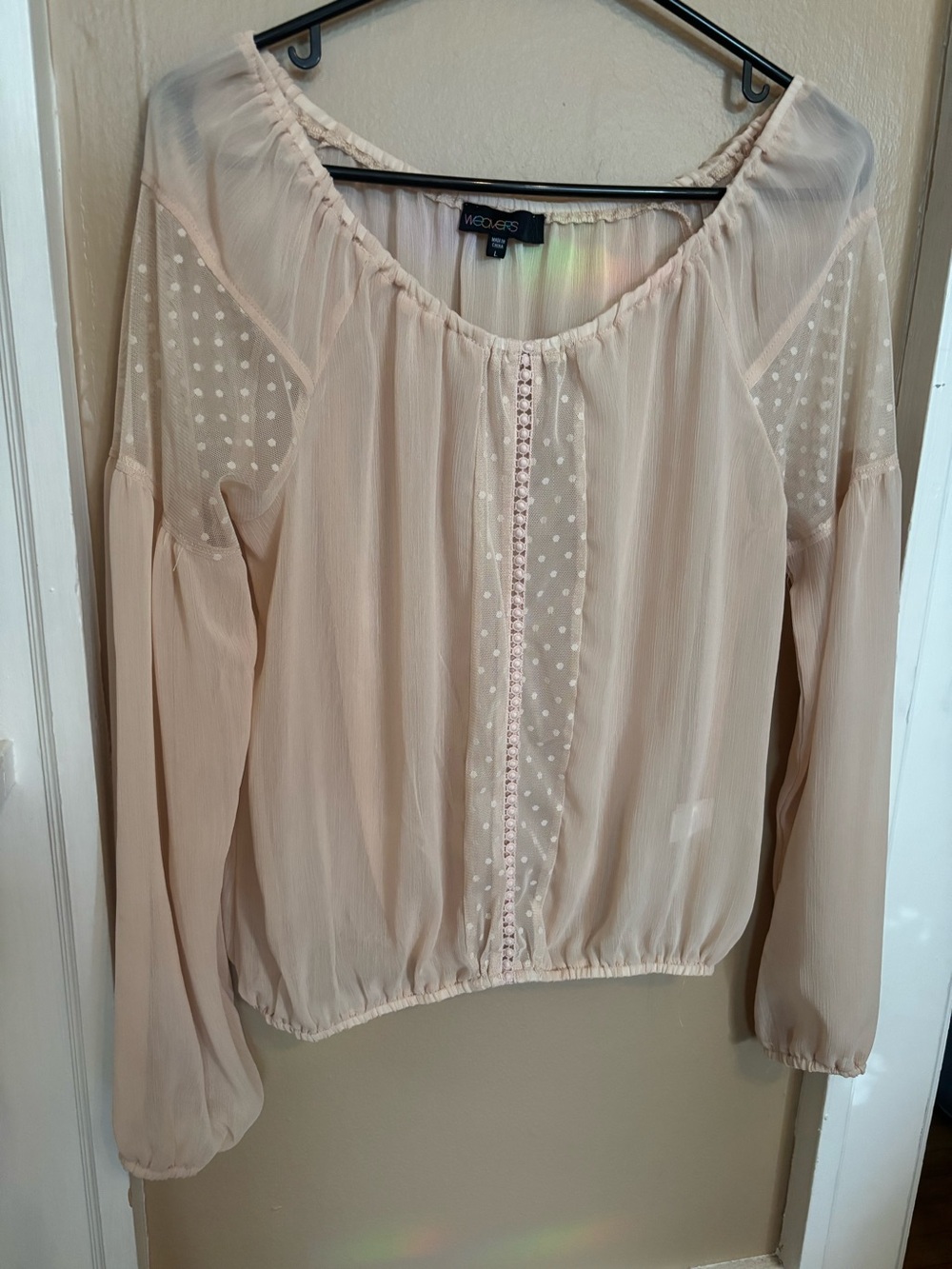 Weaver’s Blush Pink Sheer Peasant Blouse